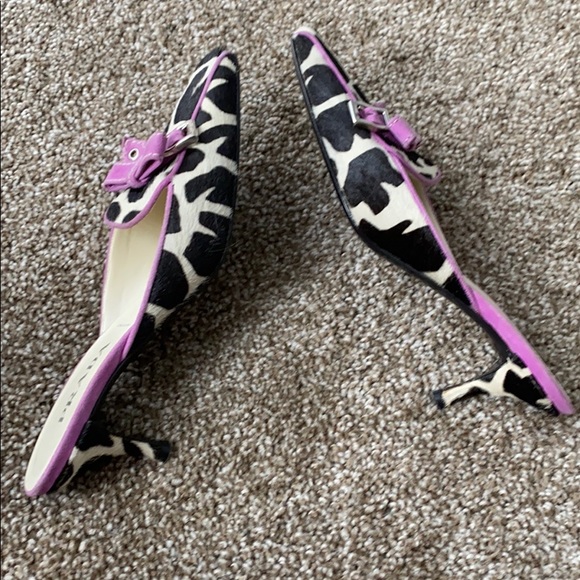 Prada cow print pony hair kitten heeled mules - Picture 3 of 4